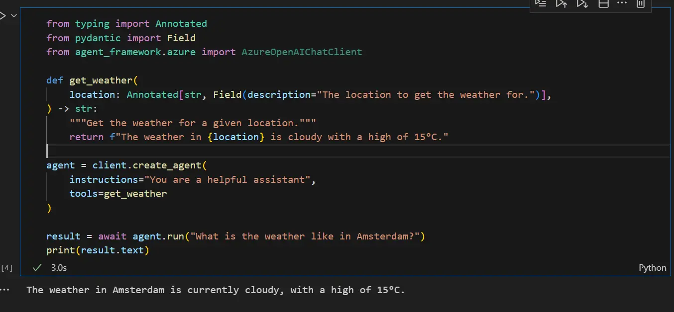 create ai agent using microsoft agent framework