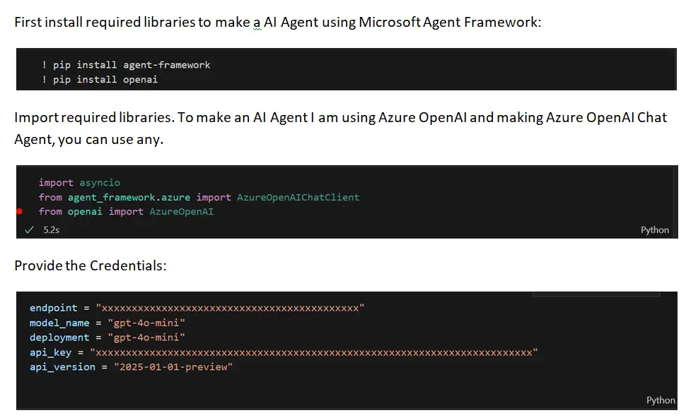 create ai agent using microsoft agent framework